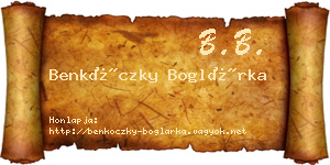 Benkóczky Boglárka névjegykártya