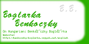 boglarka benkoczky business card